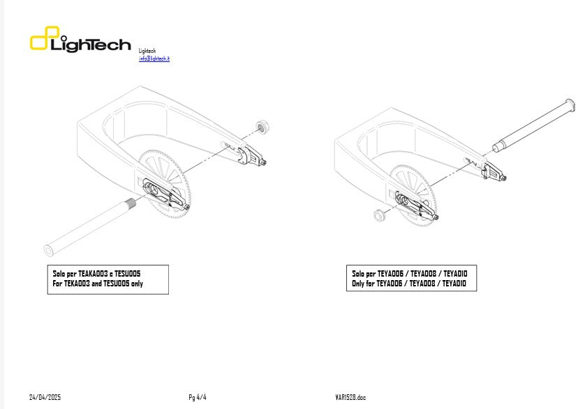 LighTechのチェーンテンショナー Aprilia RSV4/RR/RF/1100 Factory (15-20) TEAP003 