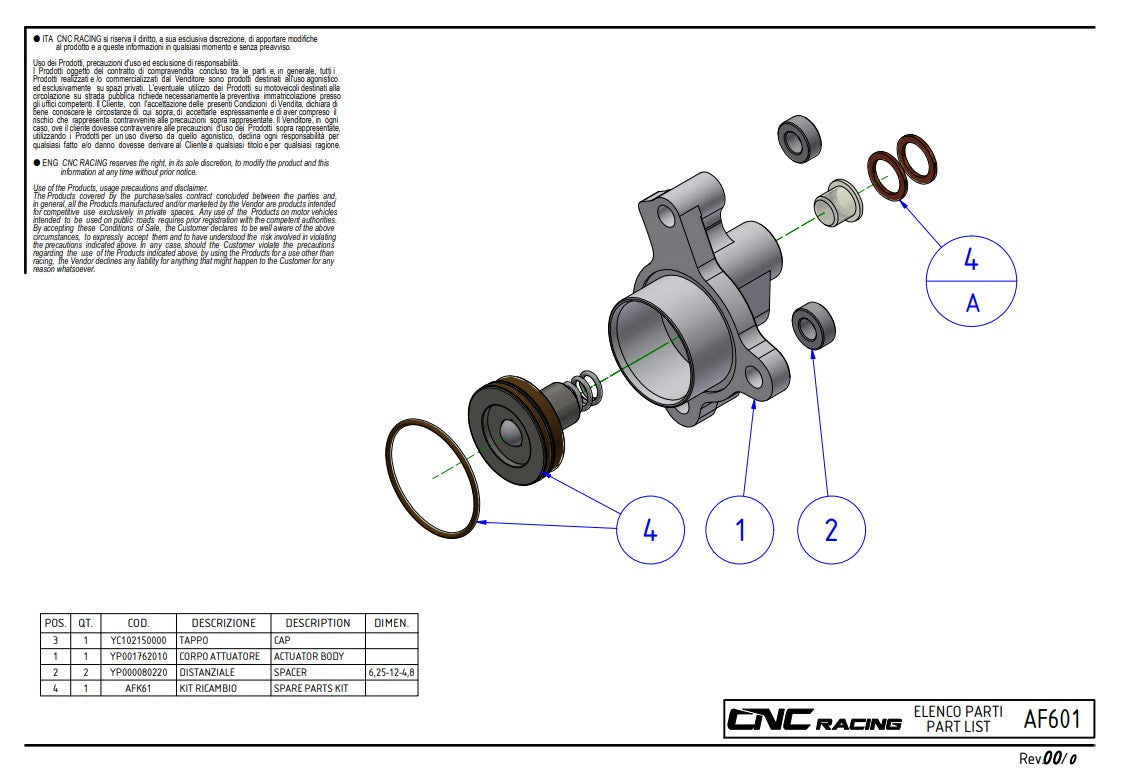 クラッチリリースシリンダー CNC Racing Ducati Panigale V4/S (2025) AF601 