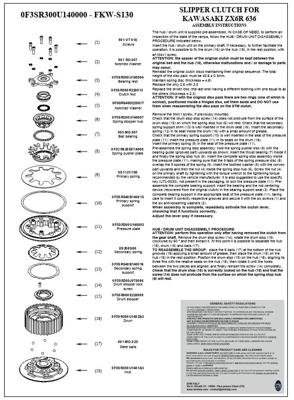 STM アンチホッピングクラッチ Kawasaki ZX-6 R/636/RR (19-25) FKW-S130 