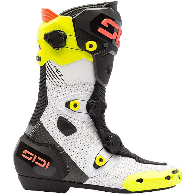Sidi MAG 2 Air バイクブーツ フルオイエロー / コーラルレッド - 390 
