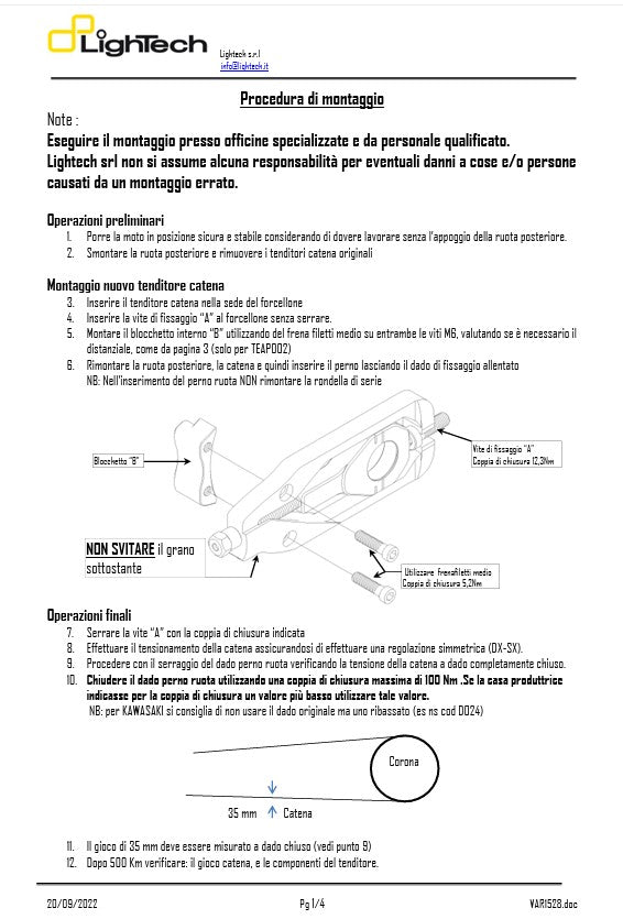 LighTechチェーンテンショナー Honda CBR 600 RR (07-16) TEHO002 