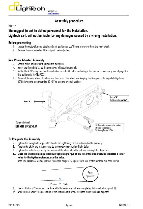 LighTechチェーンテンショナー Honda CBR 600 RR (07-16) TEHO002 