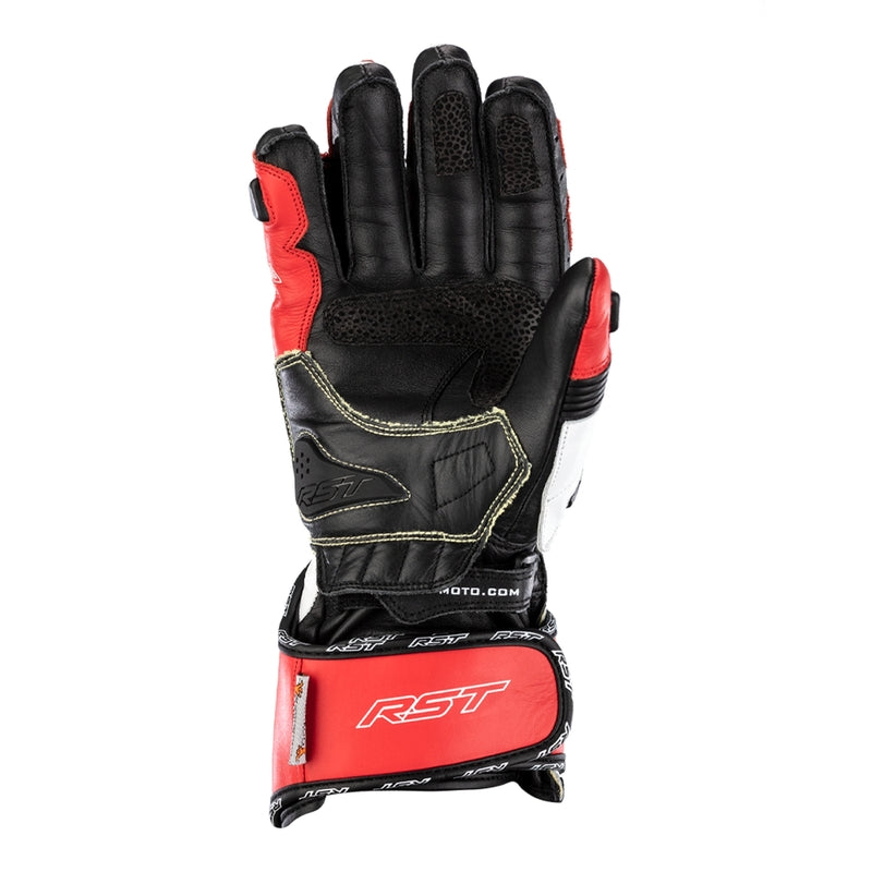 RST Tractech Evo 4 オートバイ用レザーグローブ | メンズ | レッド/ホワイト/ブラック | 102666 