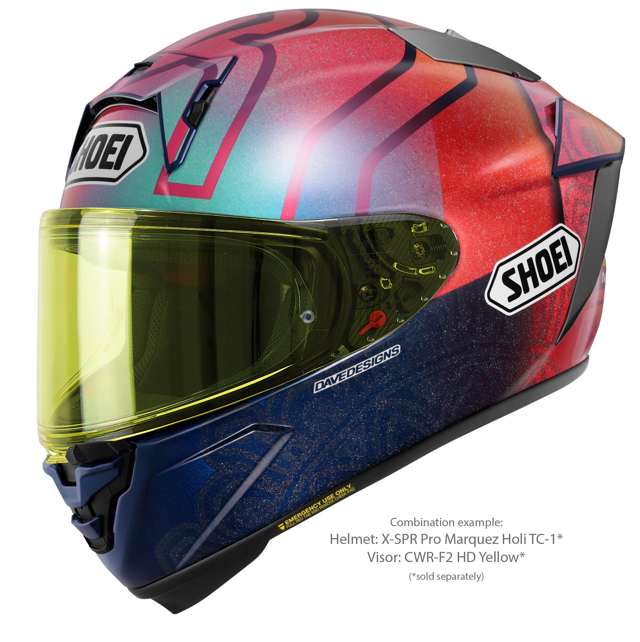 Shoei バイザー X-SPR PRO (CWR-F2PN) ハイディフィニション イエロー 