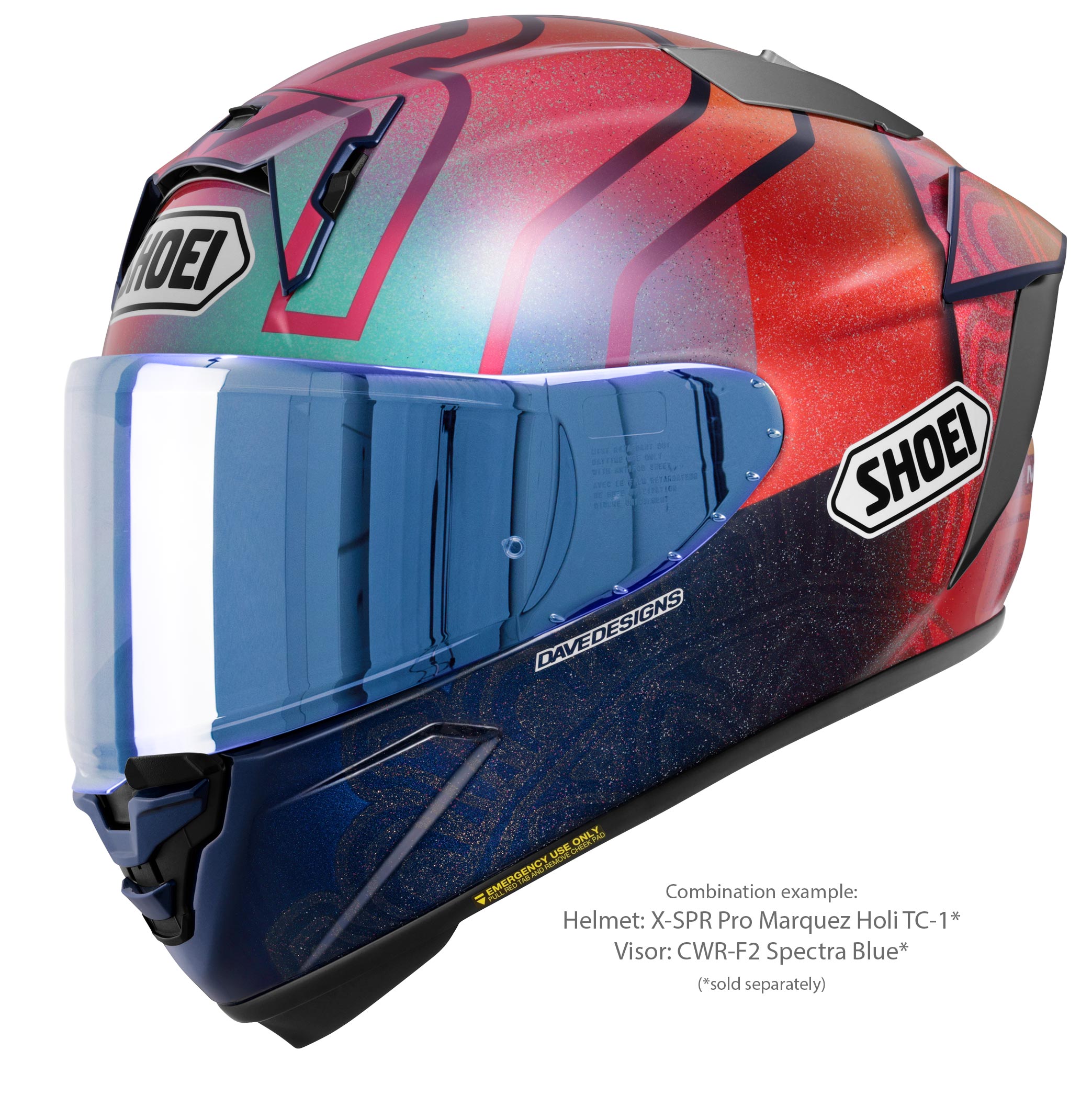 Shoei Visier X-SPR PRO (CWR-F2PN) Blau Verspiegelt