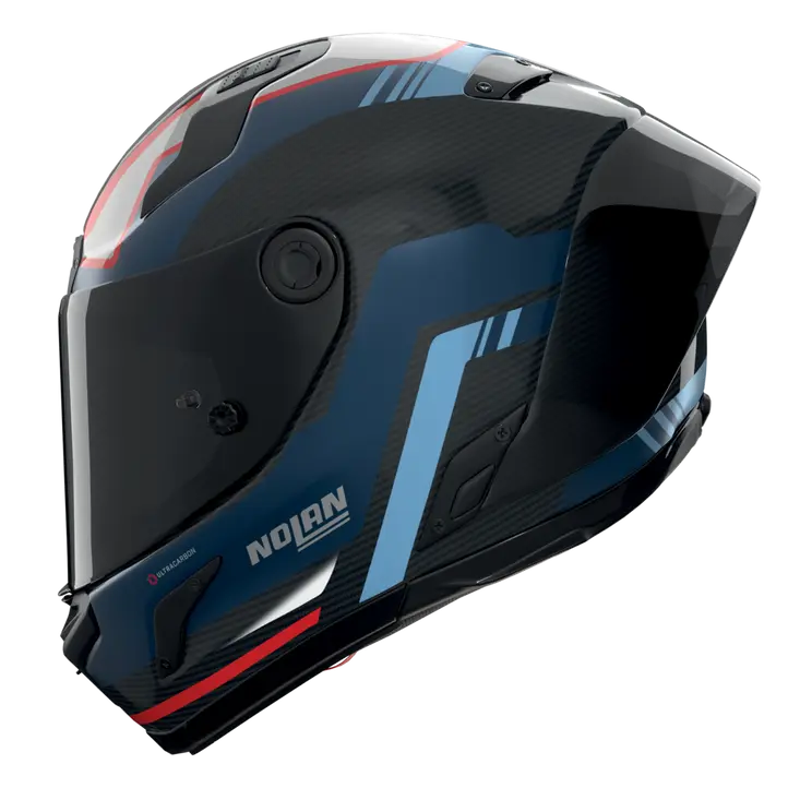 Nolan X-804 RS Helm Ultra Carbon Piega Dunkelblau/Blau/Rot 366
