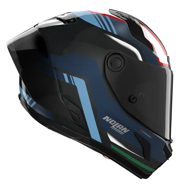 Nolan X-804 RS Helm Ultra Carbon Piega Dunkelblau/Blau/Rot 366