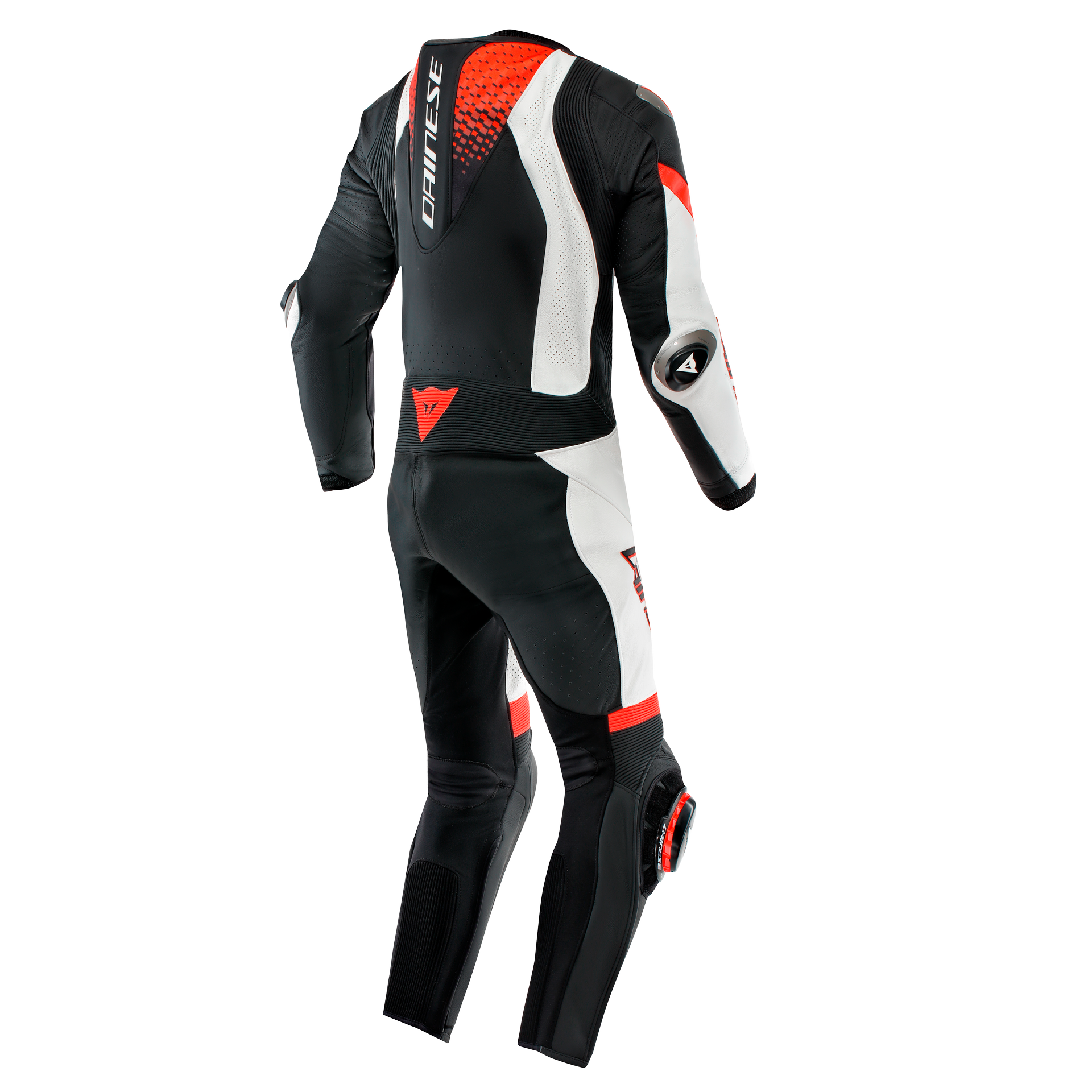 Dainese Laguna Seca 6 Einteiler Lederkombi – Perforierter Rennanzug | Herren | Weiß/Rot