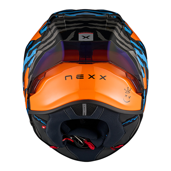 Nexx X.R3R Helm Ziger Carbon Orange Blau 01XR323513169
