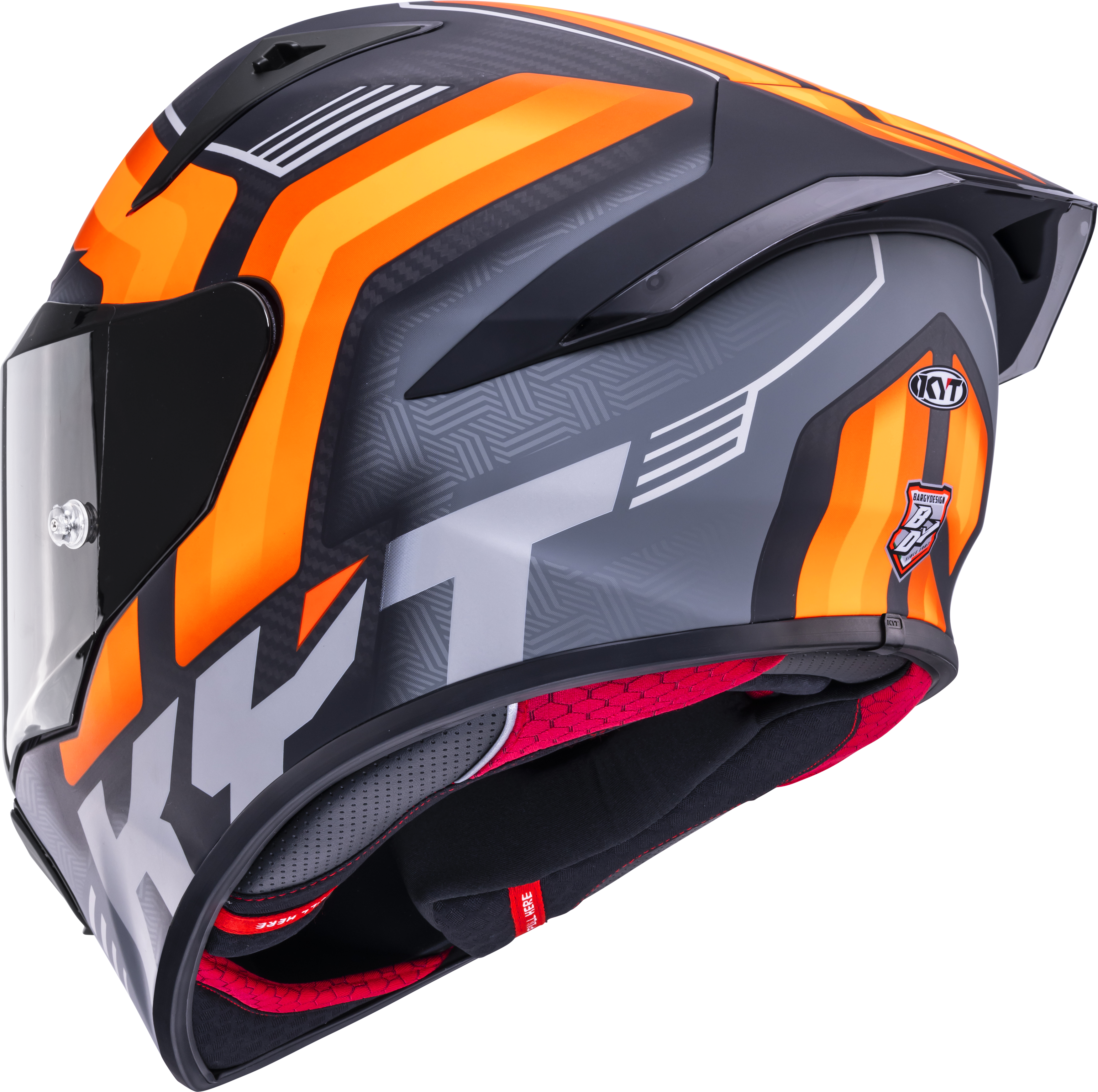 KYT R1R Racing Helm Carbon Accelerator Matt Orange Y6R10001