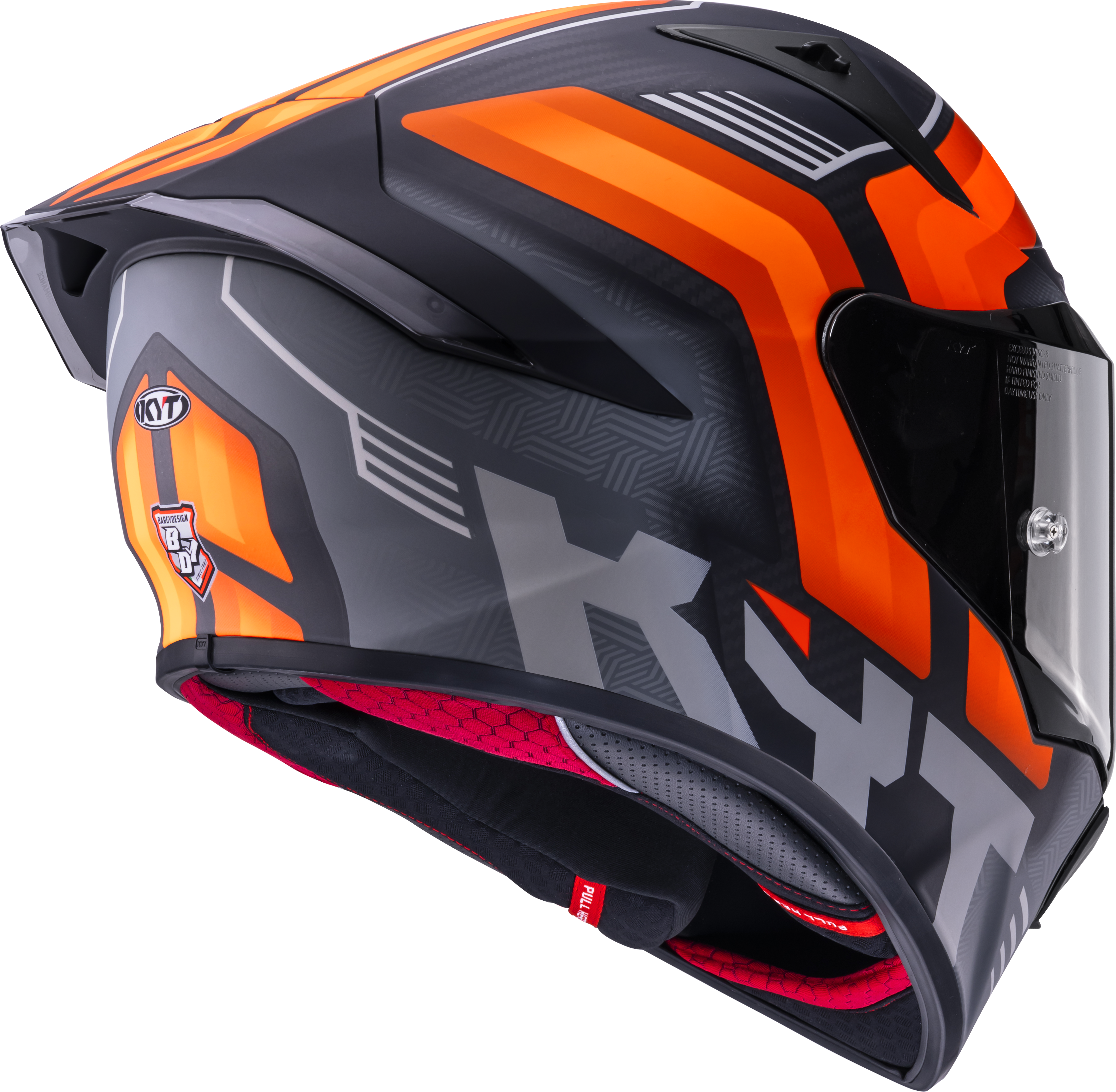 KYT R1R Racing Helm Carbon Accelerator Matt Orange Y6R10001