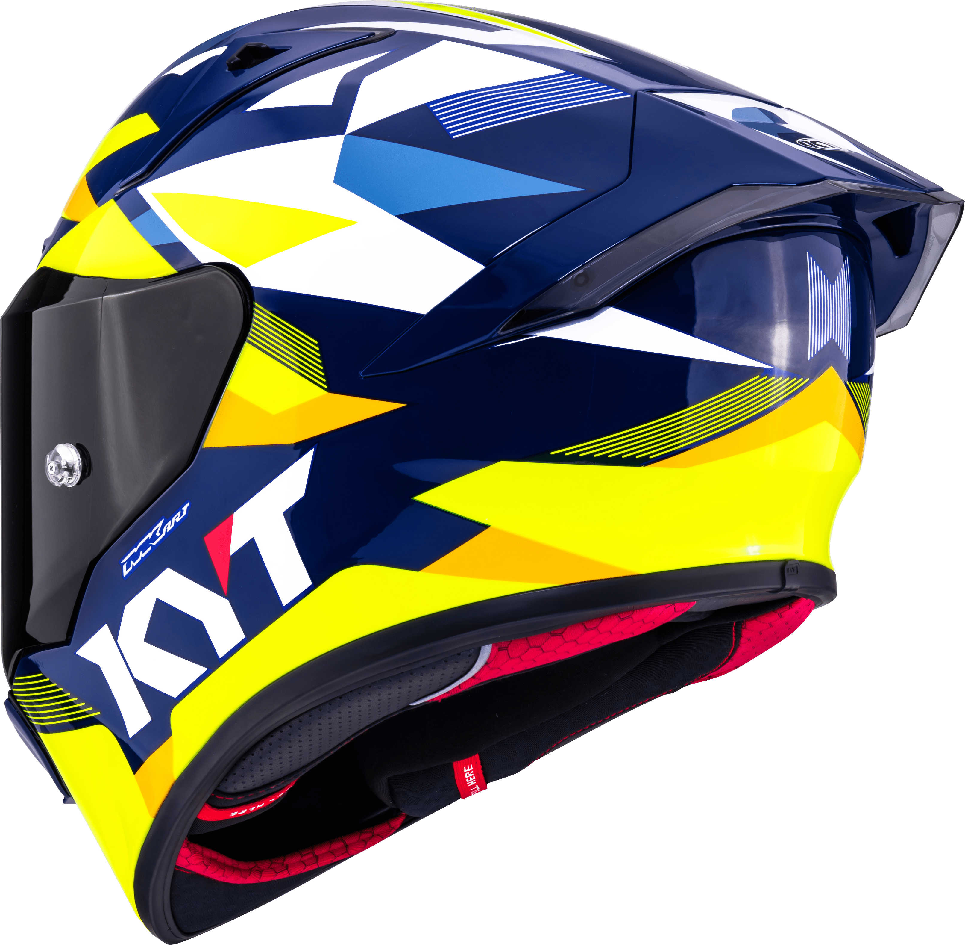 KYT R1R Racing Helm Carbon Diamond Blau / Gelb Y6R10005