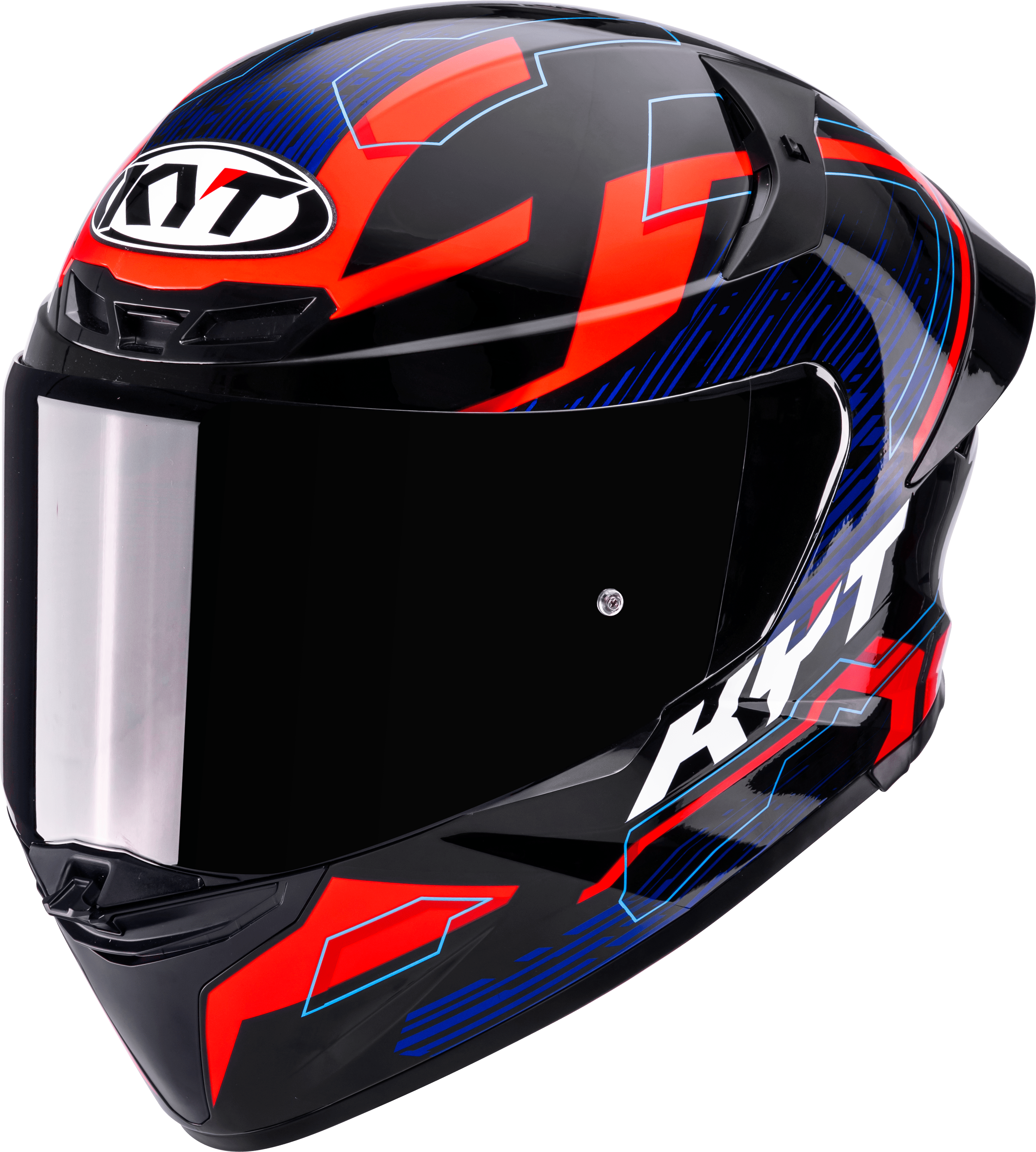 KYT TT-Revo Helm Speeding Schwarz / Rot / Blau Y6TR0053