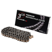 EKチェーン520 Z/3D ブラック/ゴールド QX2リングオープン ニットロック – 116 - 120リンク 