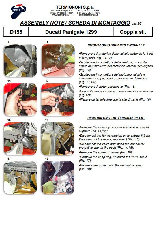 TermignoniスリップオンキットカーボンDucati Panigale 1299/S (15-18) D155102CPT+D155Y2 