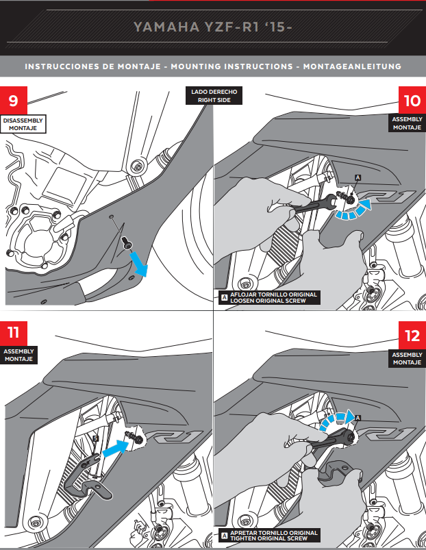 プイグウィングレットスポイラー ダウンフォース ヤマハ YZF-R1/M RN32 RN49 (15-19) 9766 
