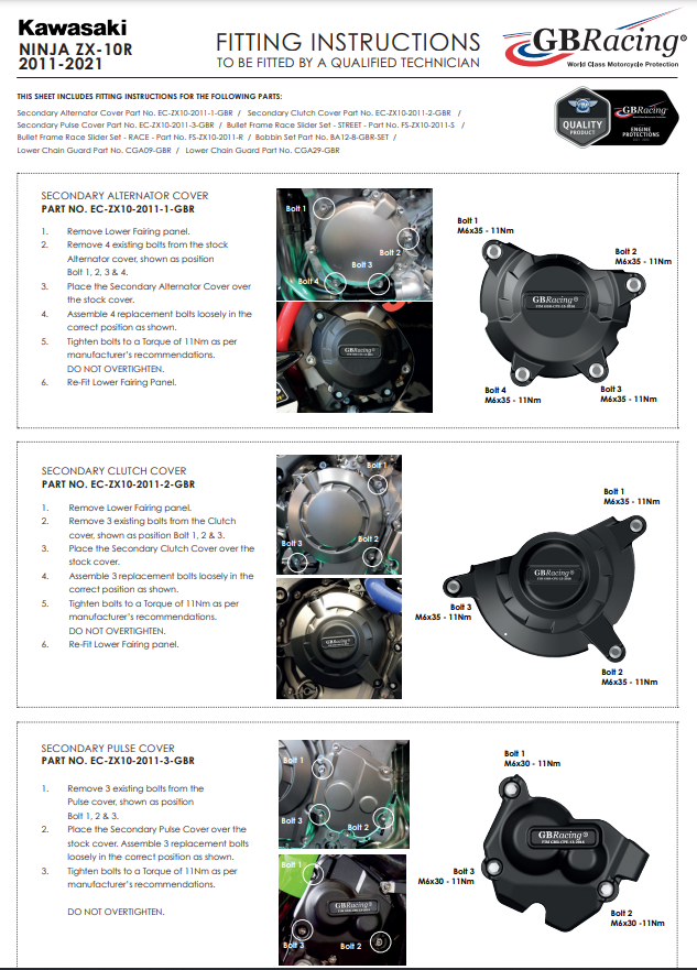 クラッチプロテクター保護カバー GBRacing カワサキ ZX-10R/RR (11-20) 