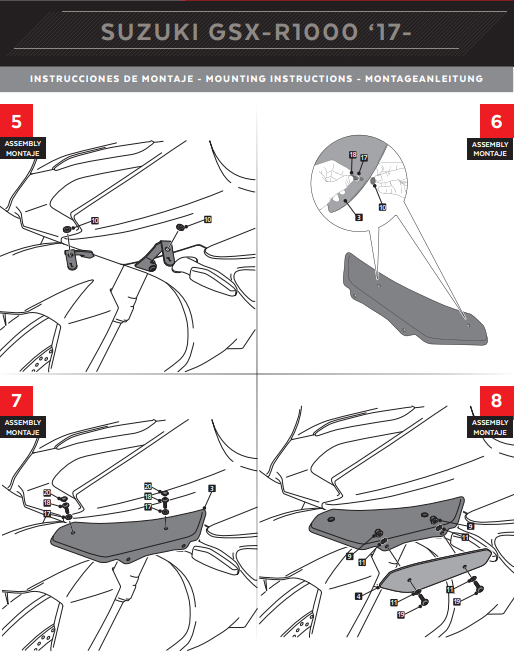 プイグウィングレットスポイラー ダウンフォース スズキ GSX-R 1000 (17-23) 9738 