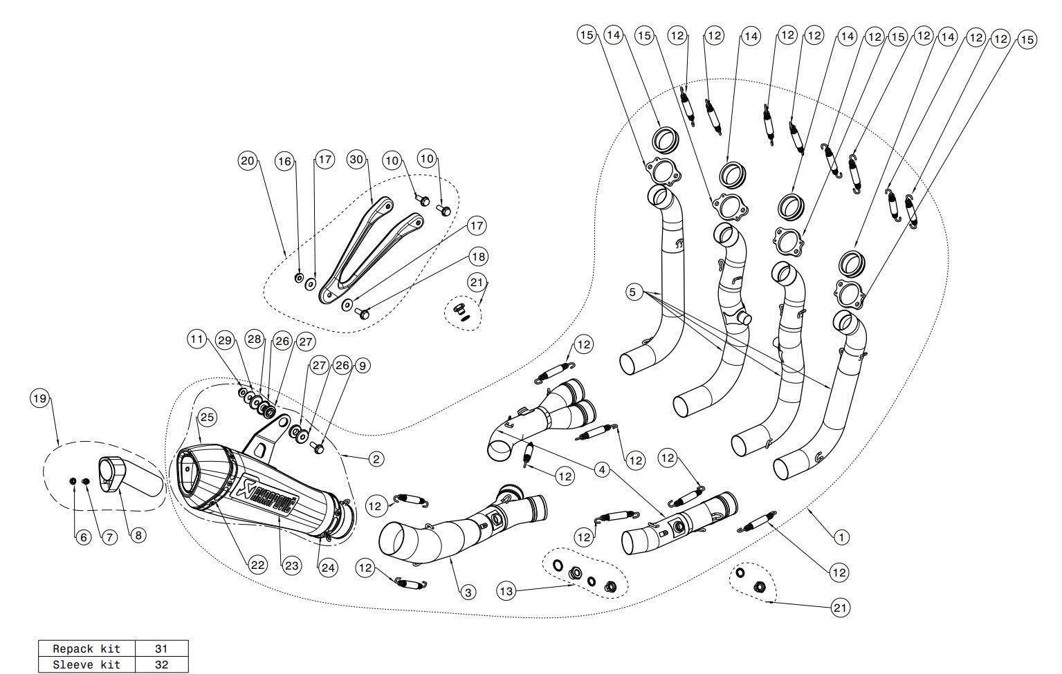 アクラポビッチ レーシングライン（ステンレス） BMW S1000RR K46 (15-18) S-B10R3-CZT 