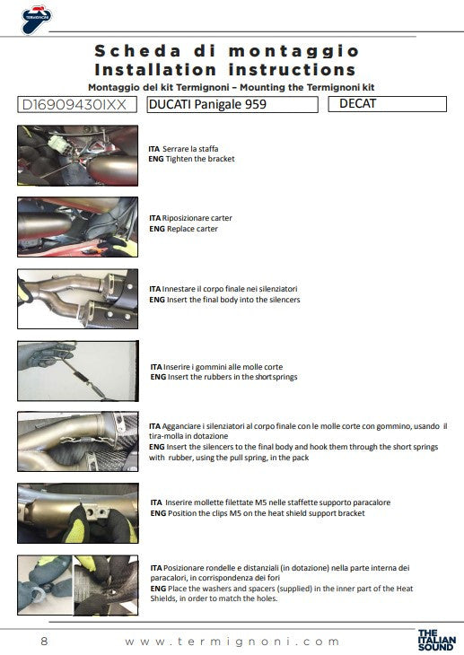 ターミニョーニ キャット交換パイプ ドゥカティ パニガーレ 959 (16-19) D16909430IXX 