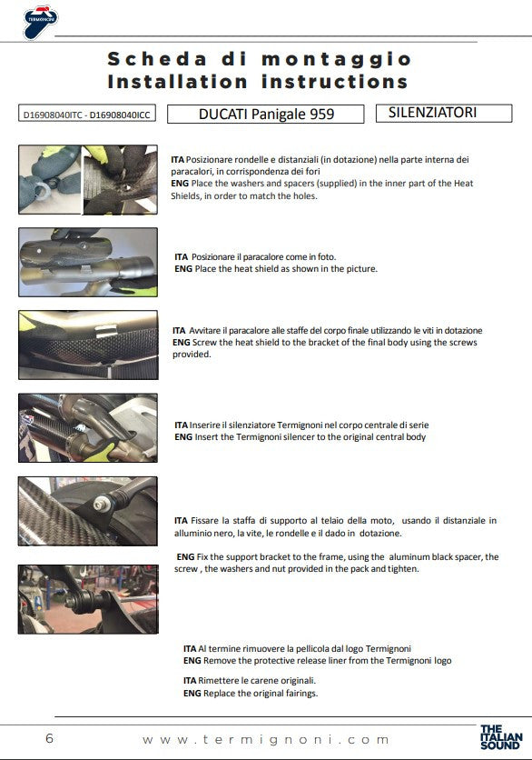 ターミニョーニ スリップオンフォース チタニウム ダucati パニガーレ 959 (16-19) D16908040ITC 