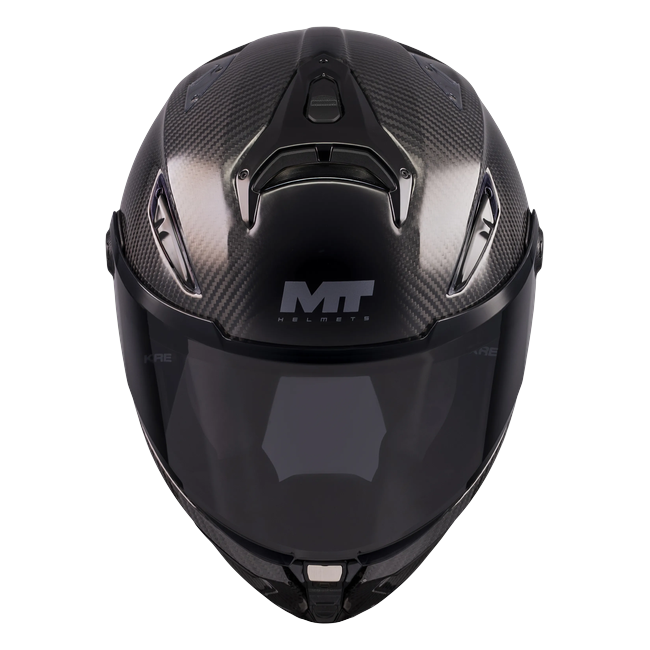 MT-Helmets KRE 2 PLUS FIM Racing #2 Pure A1 Integralhelm in Voll-Carbon — Frontansicht von oben