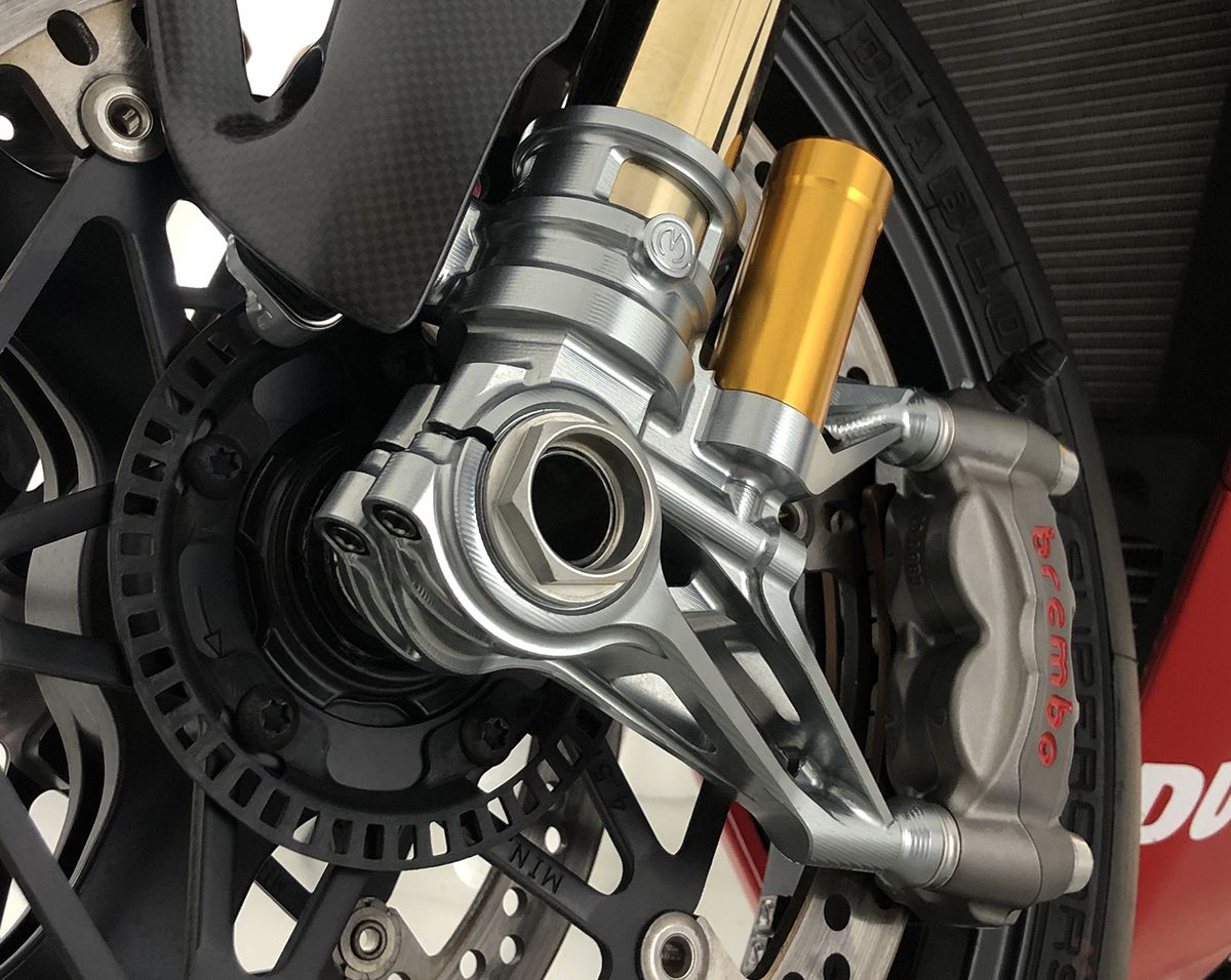CNCフォークフットセット100mm「GPスタイル」Motocorse Ducati Panigale V4/S/R (18-24) 