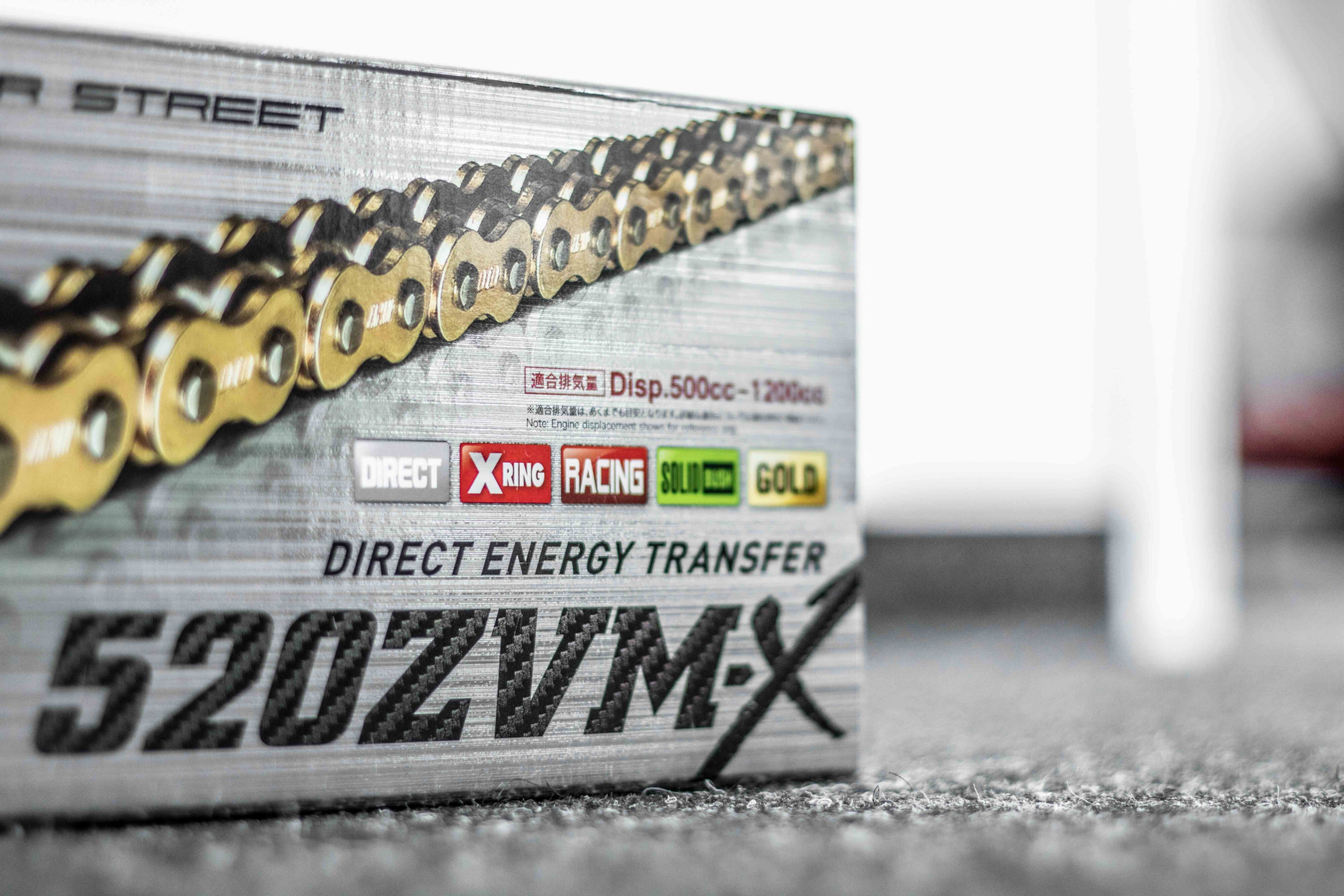 D.I.D 520ZVM-X Xリングチェーン 520 G&Gオープン、リベットリンク付き - 100から132リンク 