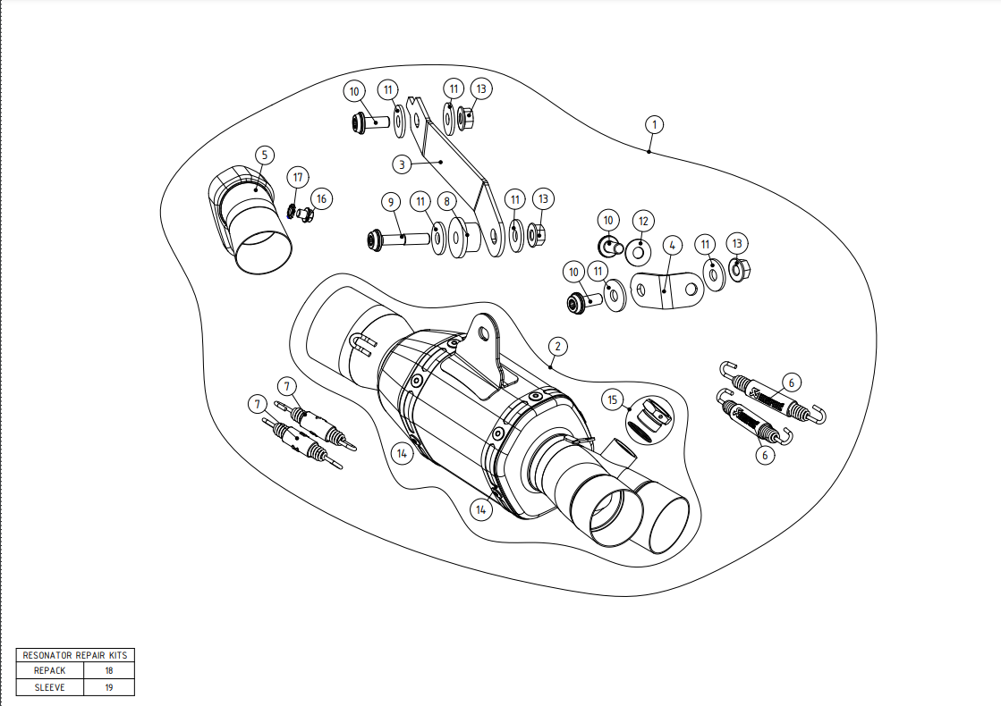 アクラポビッチ トラックデイ用中間パイプ（ステンレス）ヤマハ YZF-R6（08-25） L-Y6SO4/TD/1 