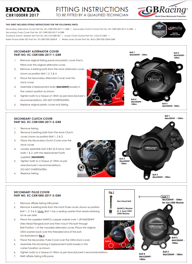 ライトマシンプロテクター保護カバー GBRacing ホンダ CBR 1000 RR SC77 (17-19) 