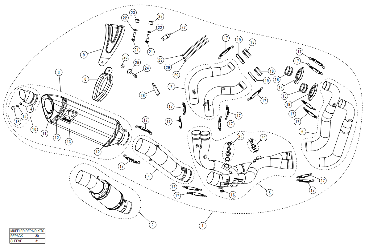 Akrapovic Evolution Line (Carbon) Aprilia RSV4/RR/1100 Factory (21-25) S-A10E9-RC