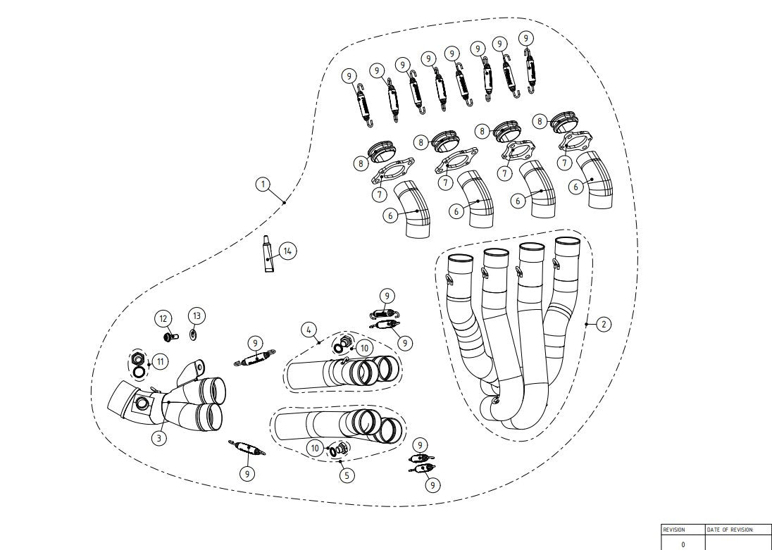 アクラポビッチ エキゾーストマニホールド (チタン) ホンダ CBR 1000 RR-R SC82 (20-23) E-H10E2 