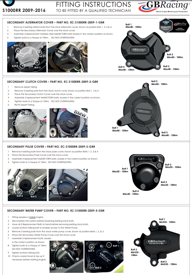 クラッチプロテクター保護カバー GBRacing BMW S1000RR (09-16) 