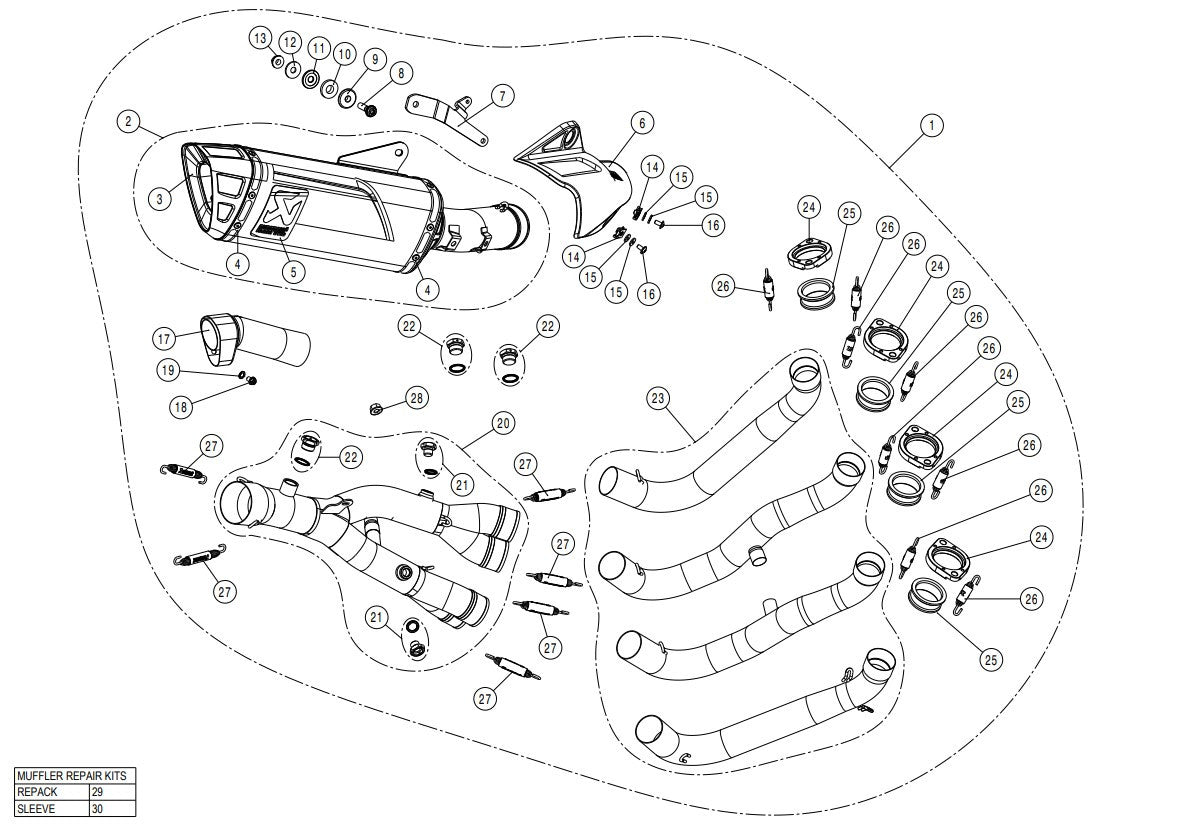 Akrapovic Racing Line（ステンレス）Yamaha YZF-R1／M（15-26）S-Y10R15-APLT 