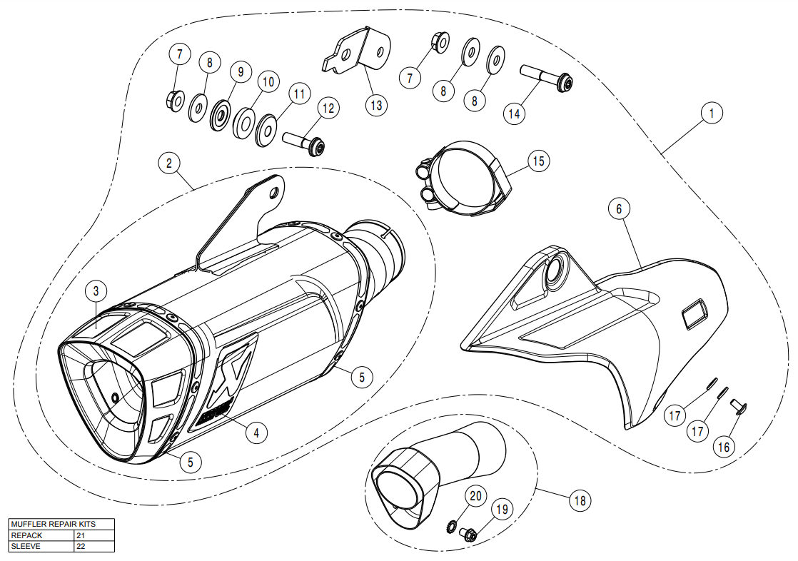 アクラポビッチ スリップオンライン（チタン）ヤマハ YZF-R1/M（15-25）S-Y10SO18-HAPLT 