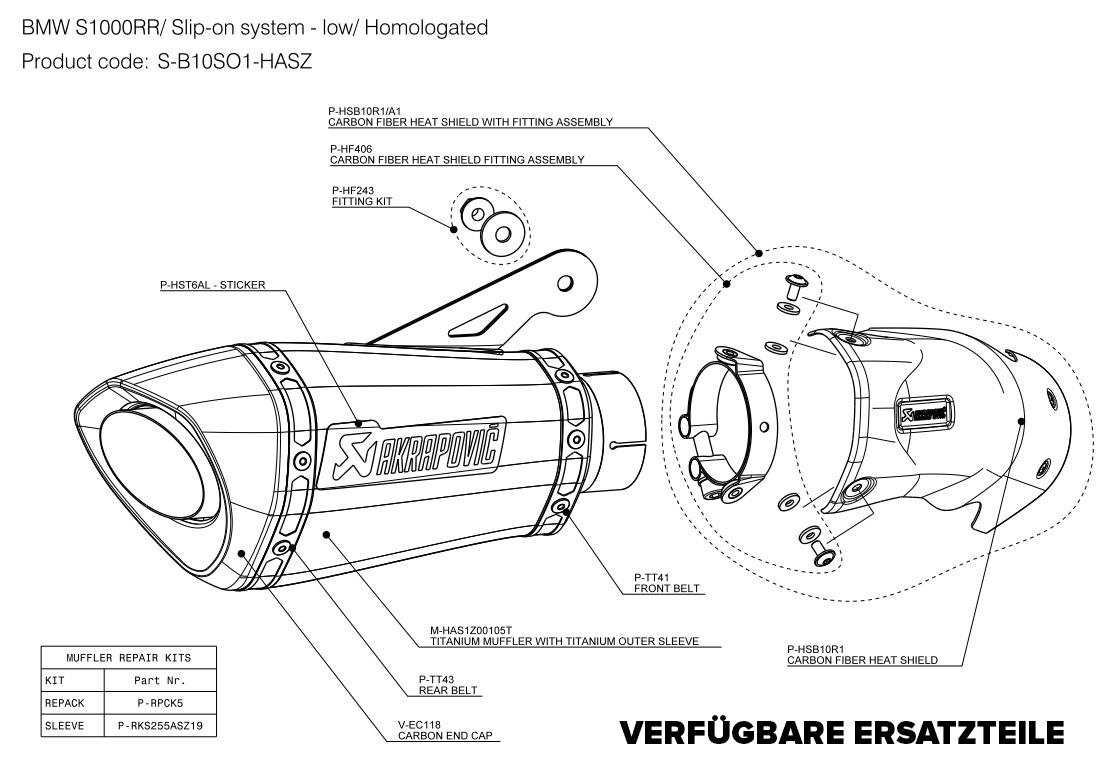 アクラポビッチ スリップオンライン（チタニウム） BMW S1000RR K46 (10-14) S-B10SO1-HASZ 